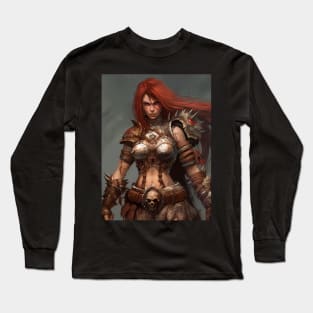 Diablo Barbarian Female Long Sleeve T-Shirt